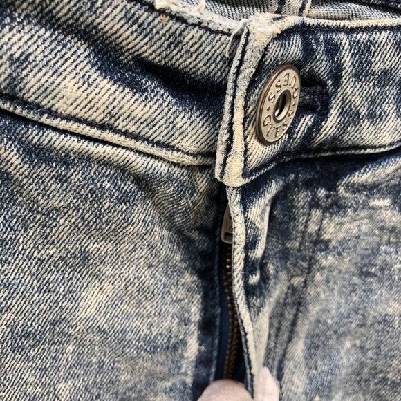 Guess Acid Wash Skinny Jeans Womens 30x32 Blue Stretch Mid Rise Rock Punk - Picture 6 of 14